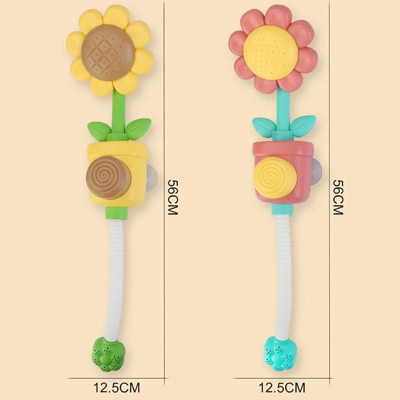 Baby Shower Bath Toy Sprinkler Head Spray Water Sunflower Manual Device For Kids Gift 5
