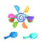 Baby Bath Toys Colorful Water Wheel Bathing Sucker Bathtub Water Spray Play Set 6