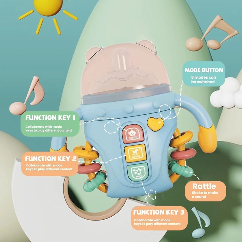 Baby Musical Toys Sensory Learning Toy With Music And Lights Teething Rattle Toy 1