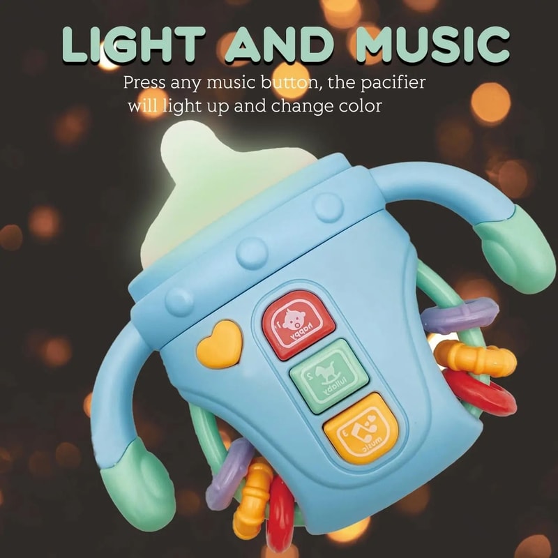 Baby Musical Toys Sensory Learning Toy With Music And Lights Teething Rattle Toy 4