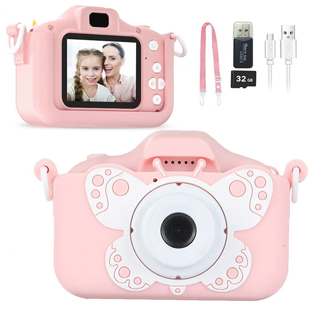 Kids Camera HD Digital Video Toddler Camera With Silicone Cover 32GB SD Card 12