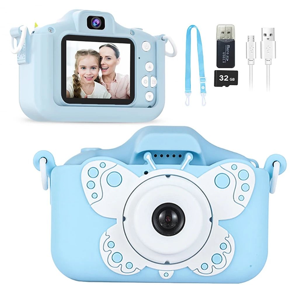 Kids Camera HD Digital Video Toddler Camera With Silicone Cover 32GB SD Card 13