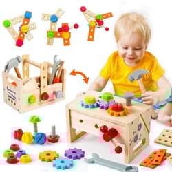 kids tool bench wooden set toys montessori workbench construction stem educational gifts