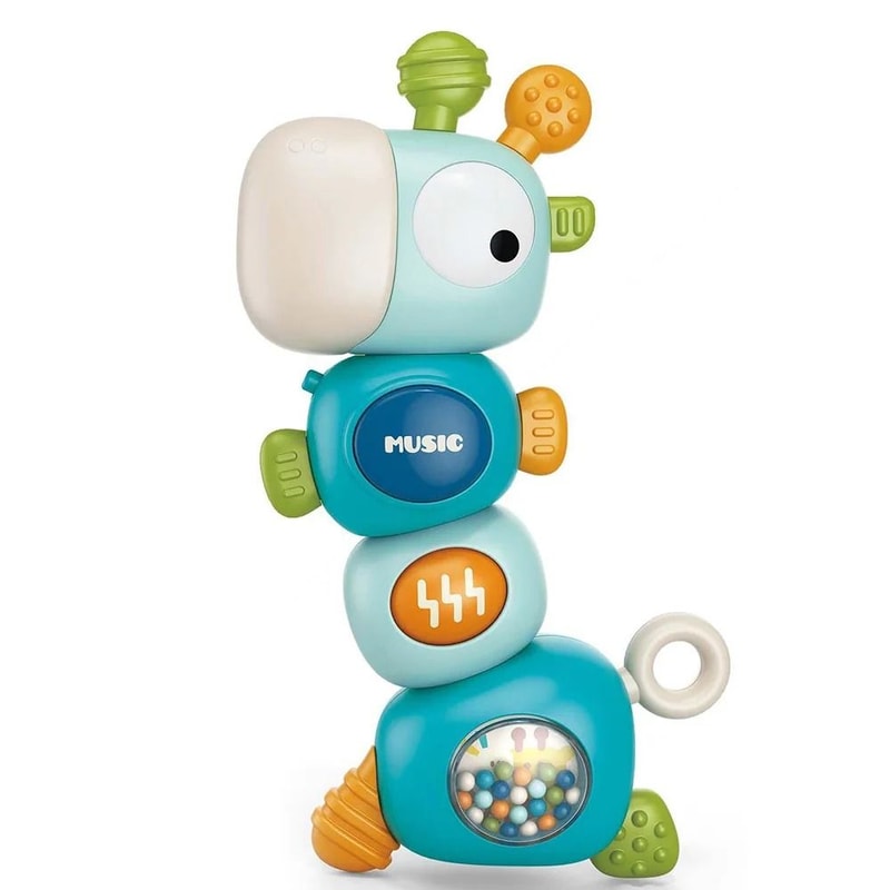 Baby Rattle Teething Toy Giraffe Musical Silicone Montessori Sensory Toy 7