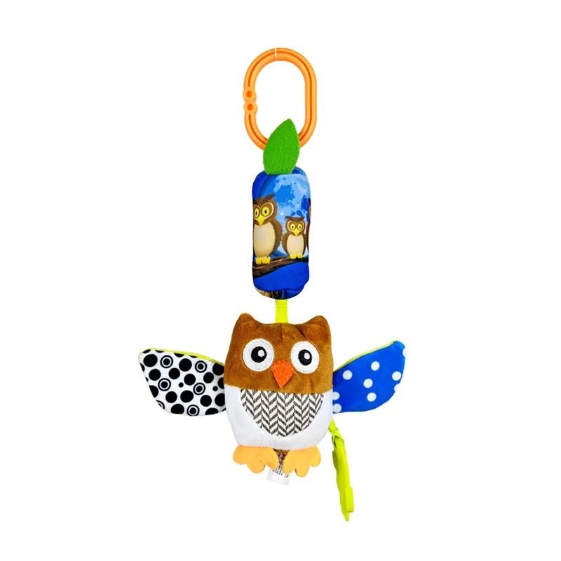 Soft Animal Hanging Handbells Rattles Plush Sensory Toy With Teether For Newborn Gifts 10