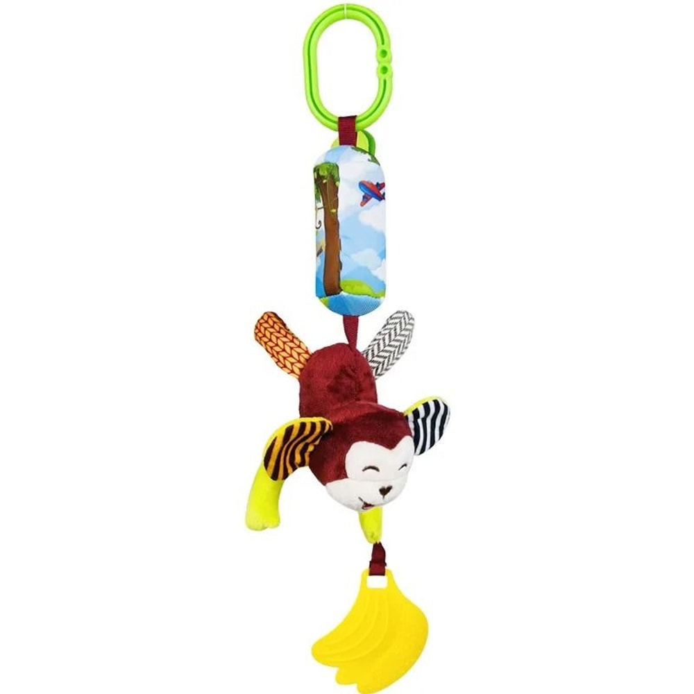 Soft Animal Hanging Handbells Rattles Plush Sensory Toy With Teether For Newborn Gifts 4