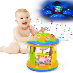 baby 4 in 1 tummy time crawling toy early learning sea animals sensory musical projector