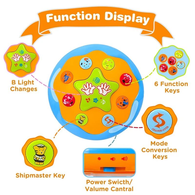 Baby 4 In 1 Tummy Time Crawling Toy Early Learning Sea Animals Sensory Musical Projector 3