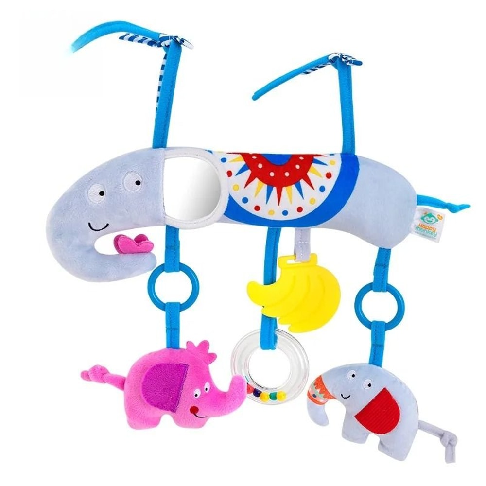 Baby Car Seat Stroller Activity Hanging Toy Infant Soft Plush With Wind Chimes 8