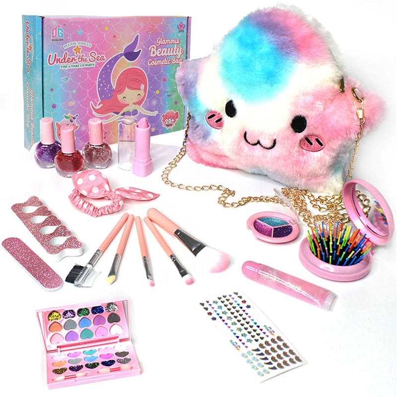 Fashion Kids Cosmetics Make Up Set Safe Washable Princess Beauty Pretend Play Toys 0