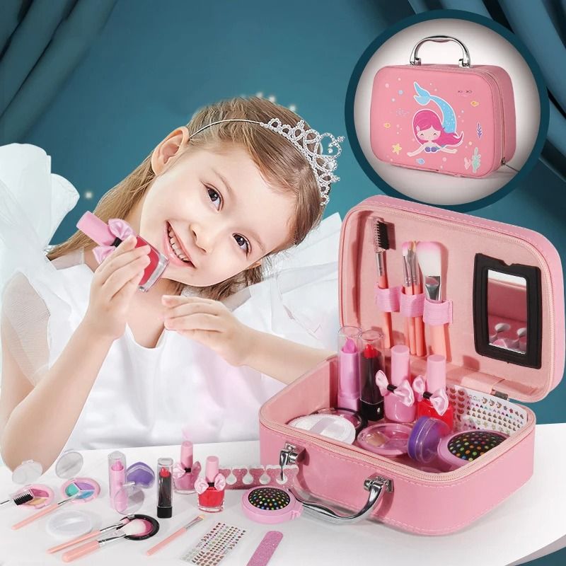 Fashion Kids Cosmetics Make Up Set Safe Washable Princess Beauty Pretend Play Toys 1