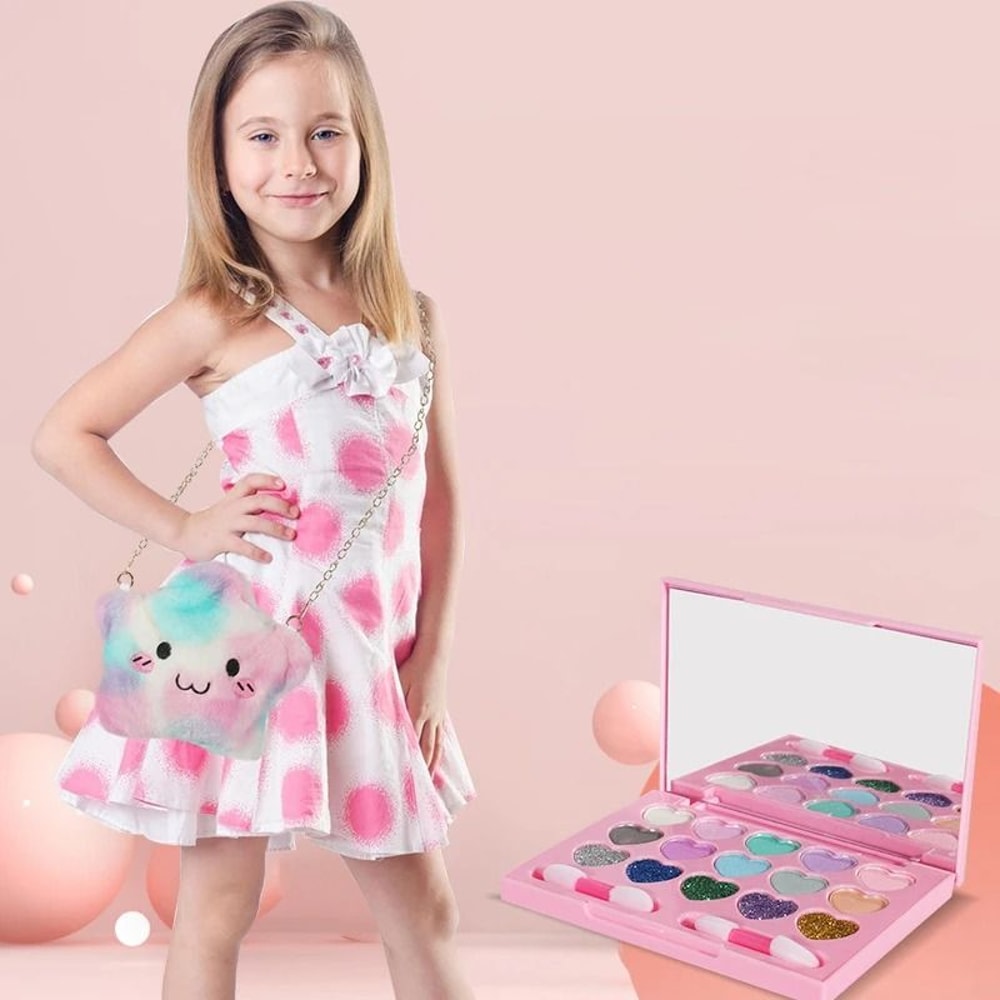 Fashion Kids Cosmetics Make Up Set Safe Washable Princess Beauty Pretend Play Toys 2