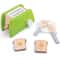 QWZ Wooden Simulation Kitchen Toy Set Bread Machine Microwave Oven Play House Toys 4