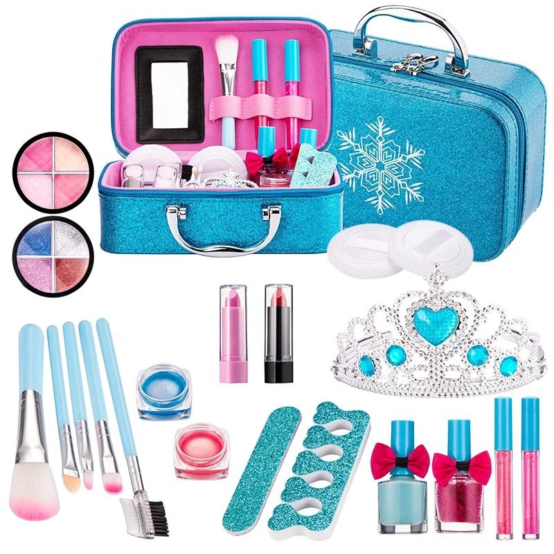 Kids Makeup Kit For Girl Real Washable Makeup Set Princess Pretend Play Birthday Gift 0