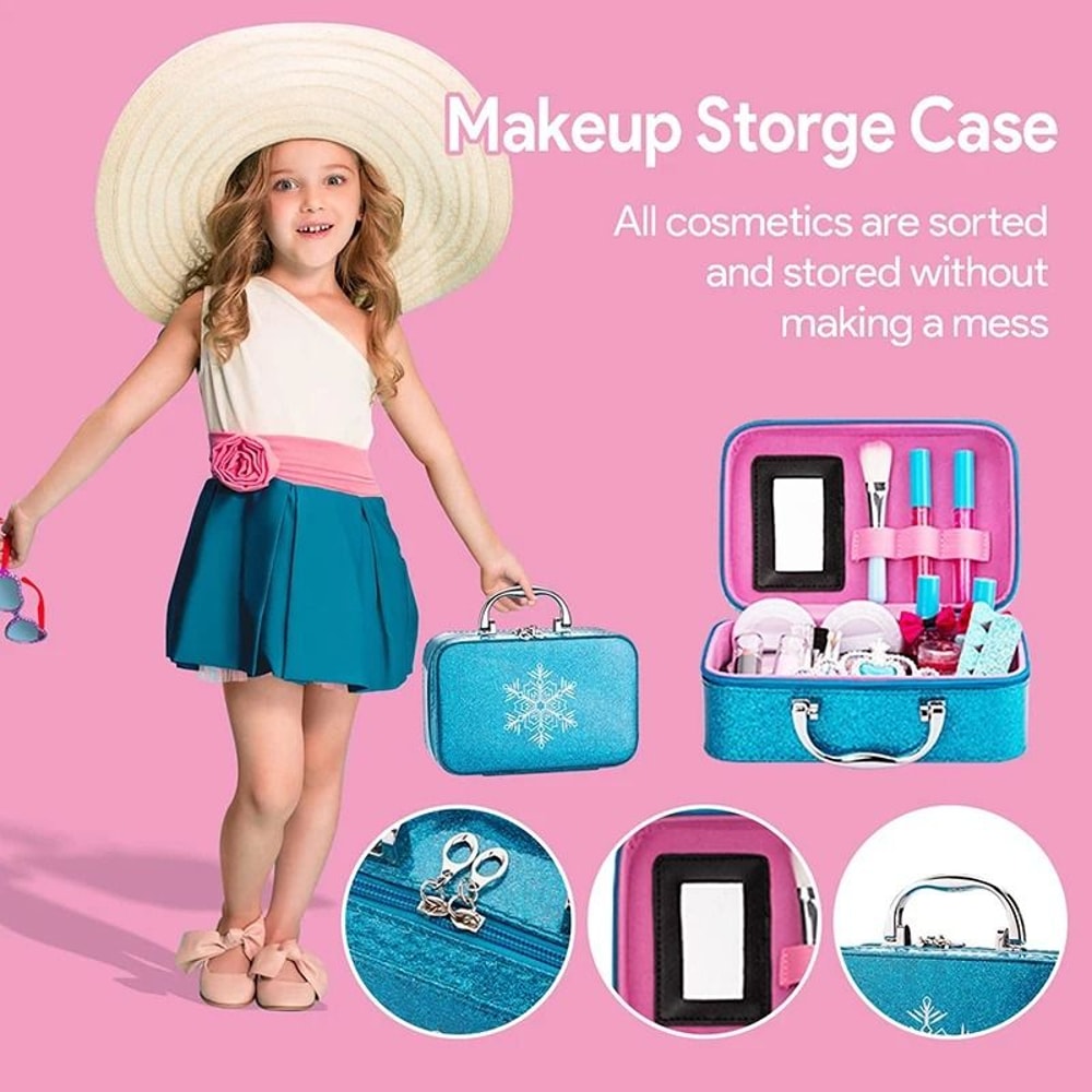 Kids Makeup Kit For Girl Real Washable Makeup Set Princess Pretend Play Birthday Gift 2