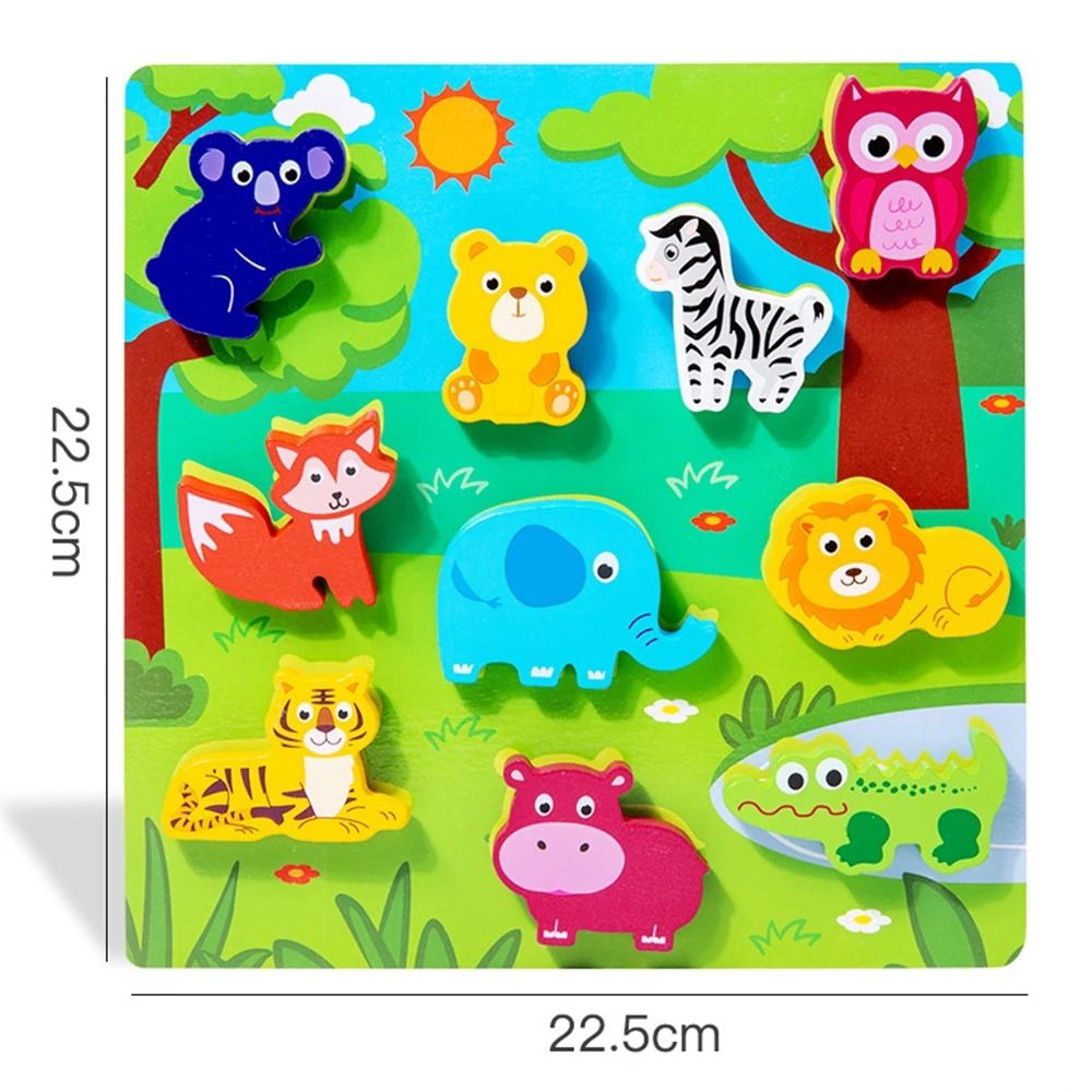 Childrens 3D Puzzle Early Education Fun DIY Paste Wood Educational Toys For Kids 5