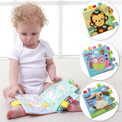 animal style newborn baby learning educational cloth books cute fabric rattle toy