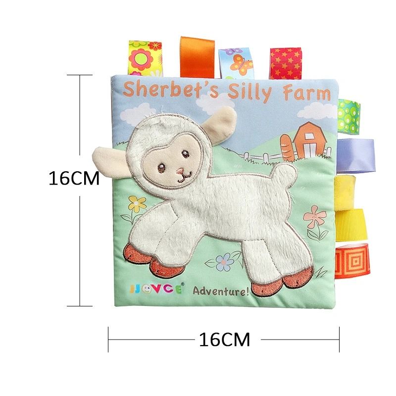 Animal Style Newborn Baby Learning Educational Cloth Books Cute Fabric Rattle Toy 9