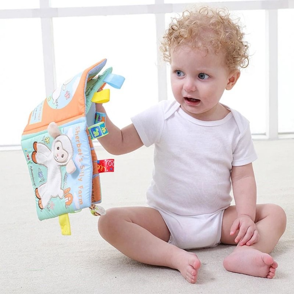 Animal Style Newborn Baby Learning Educational Cloth Books Cute Fabric Rattle Toy 2