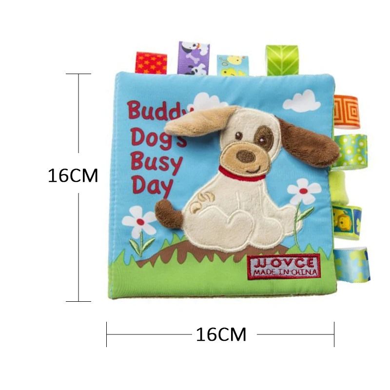 Animal Style Newborn Baby Learning Educational Cloth Books Cute Fabric Rattle Toy 8