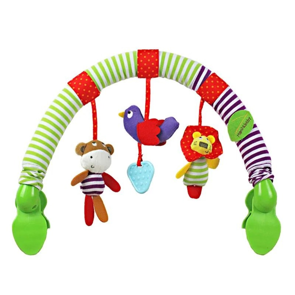 New Hanging Spiral Rattle Stroller Toy Soft Plush Crib Car Seat Lathe Activity Toy 0