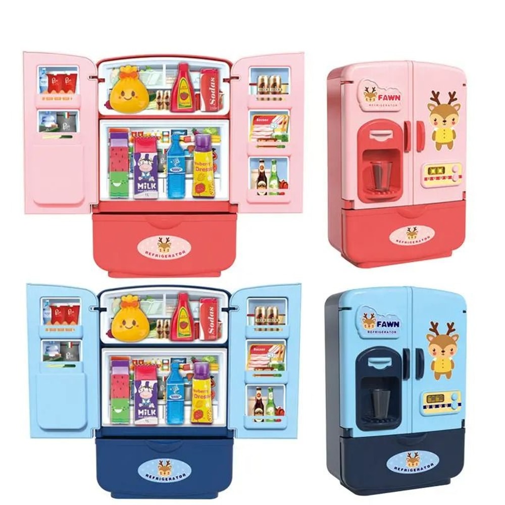 New Kids Toy Simulation Fridge Refrigerator Accessories Pretend Play Kitchen Set 1