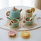 Wooden Afternoon Tea Set Toy Pretend Play Food Montessori Early Educational Toys 2