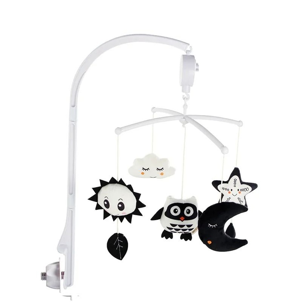 Animal Music Box Black And White Bed Bell Toy Baby Crib Rattle For Newborns 5