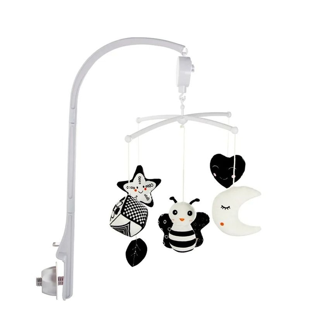 Animal Music Box Black And White Bed Bell Toy Baby Crib Rattle For Newborns 8