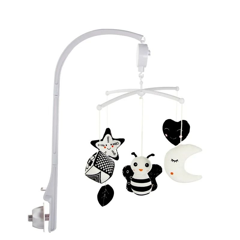 Animal Music Box Black And White Bed Bell Toy Baby Crib Rattle For Newborns 8
