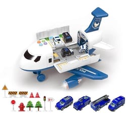 qwz new aircraft simulation track inertia toy airplane with lights and music
