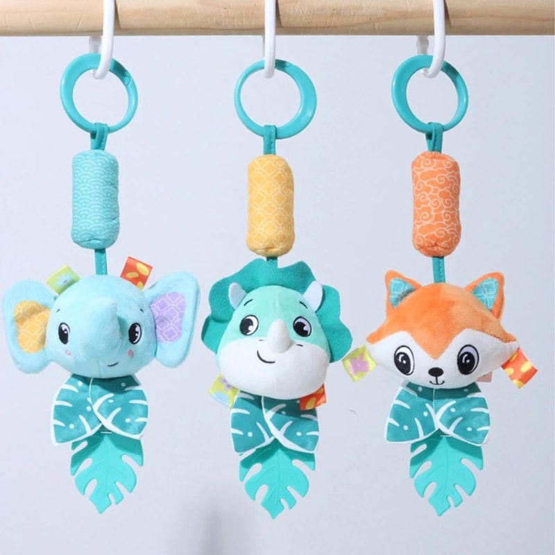 Baby Rattles Hanging Toys For Car Seat Crib And Stroller Montessori Sensory Plush Toys 1