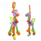 New Soft Cute Giraffe Animal Handbells Rattles Plush Infant Handle Toy With Teether 2
