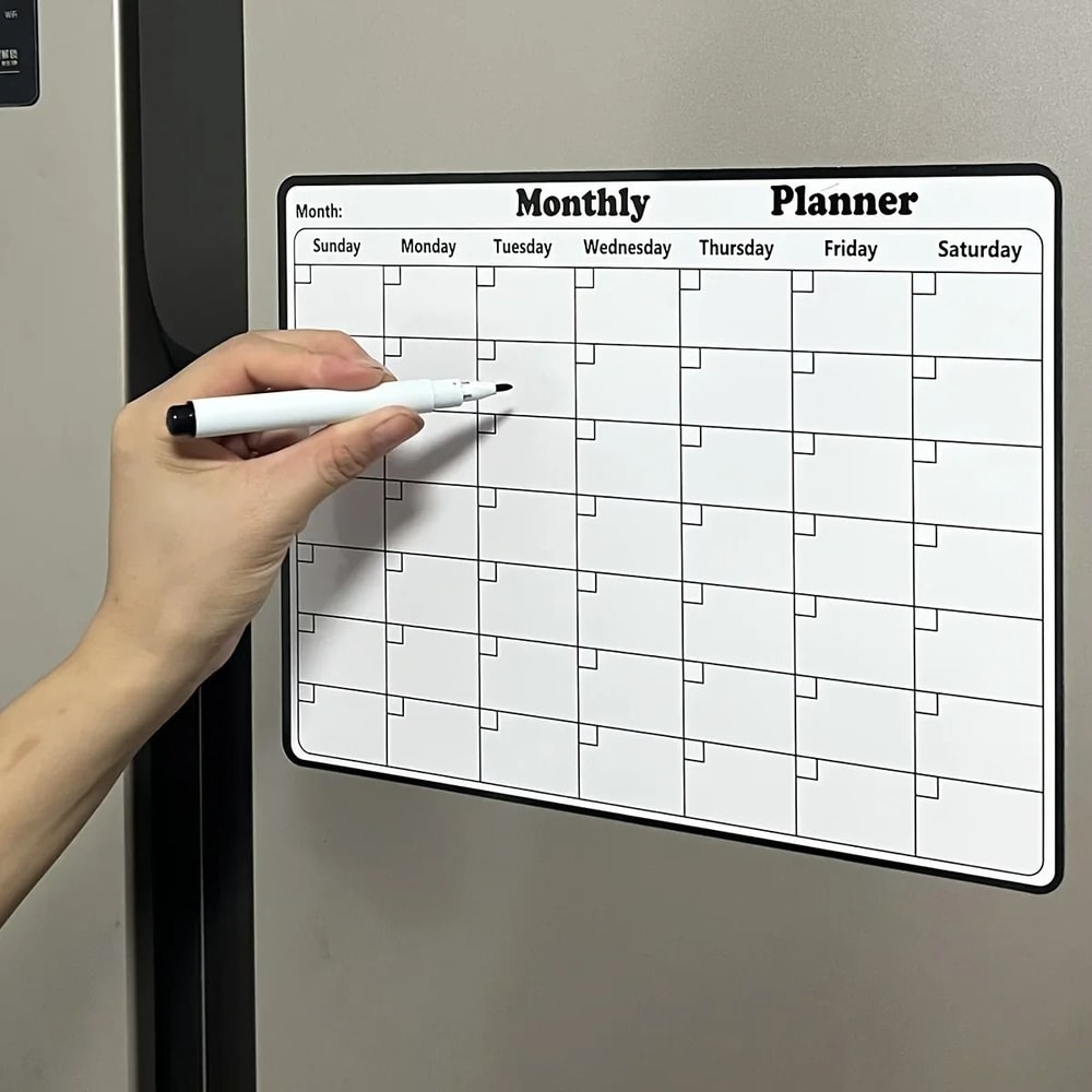 1pc Stylish Magnetic Dry Erase Calendar Versatile Monthly Planner For Refrigerator 6