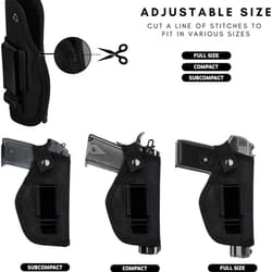 holster right left owb iwb universal for inside concealed carry - fits g17, 19, 23, 26, 43, s&w m&p