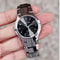 Tungsten Steel Color Quartz Calendar Watch Elegant Couples And Student Watch Set 1