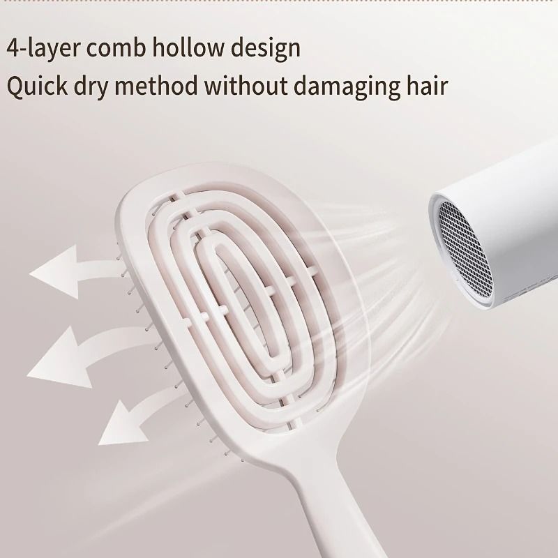 Fashionable Womens Portable Hair Comb HollowOut Minimalist Scalp Massage Brush 2