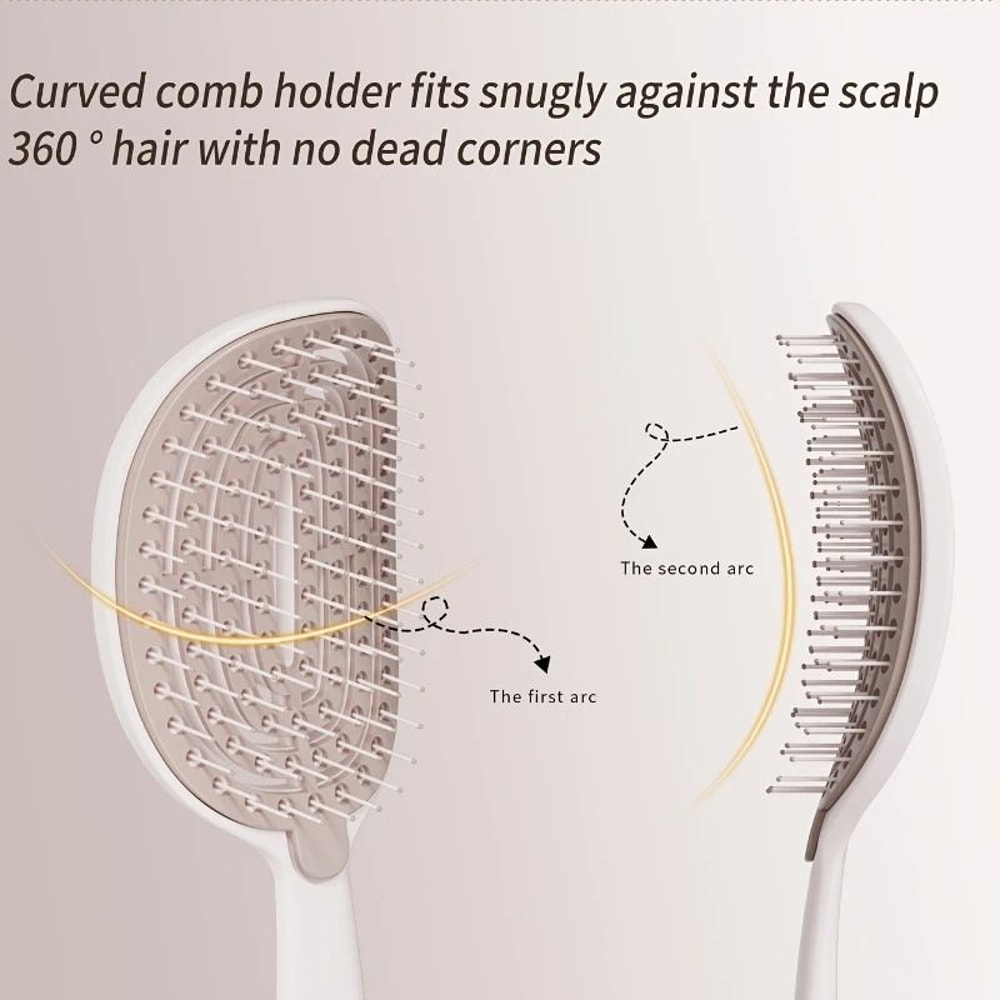 Fashionable Womens Portable Hair Comb HollowOut Minimalist Scalp Massage Brush 3