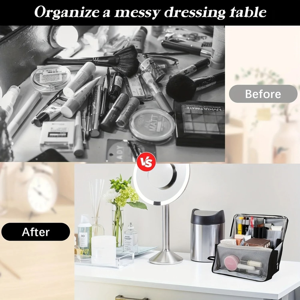 1pc Standing Makeup Bag Multifunctional Large Capacity HighQuality Travel Cosmetic Organizer 4