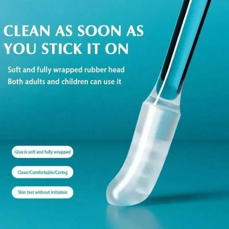 24Pack Disposable Adhesive Ear Cleaning Sticks Safe Silicone Earwax Removal Tool 1