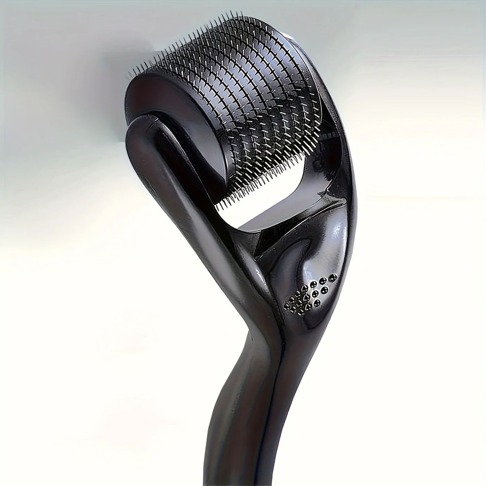 1pc Stainless Steel Black Facial Roller 025mm Precision Massager Gentle Exfoliating Tool 2