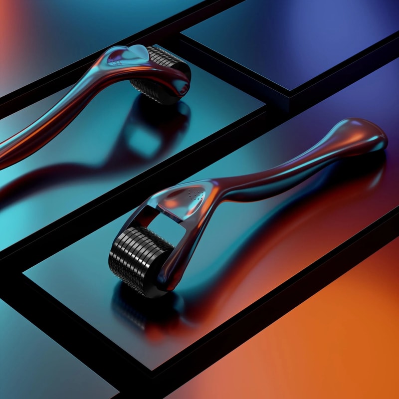 1pc Stainless Steel Black Facial Roller 025mm Precision Massager Gentle Exfoliating Tool 5