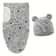 1pc Baby Swaddle Set With Hat UltraSoft Gray Star Cloud Moon Patterns 4