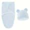 1pc Baby Swaddle Set With Hat UltraSoft Gray Star Cloud Moon Patterns 5
