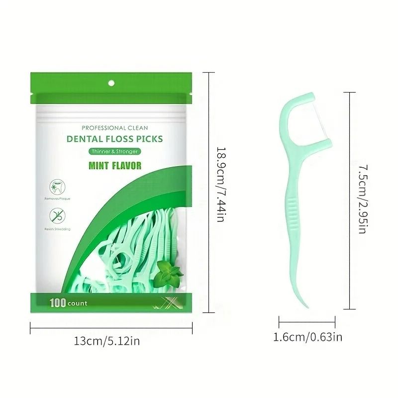 100Count UltraFine Mint Flavored Dental Floss Picks Professional Clean Safe Toothpick Sticks 2