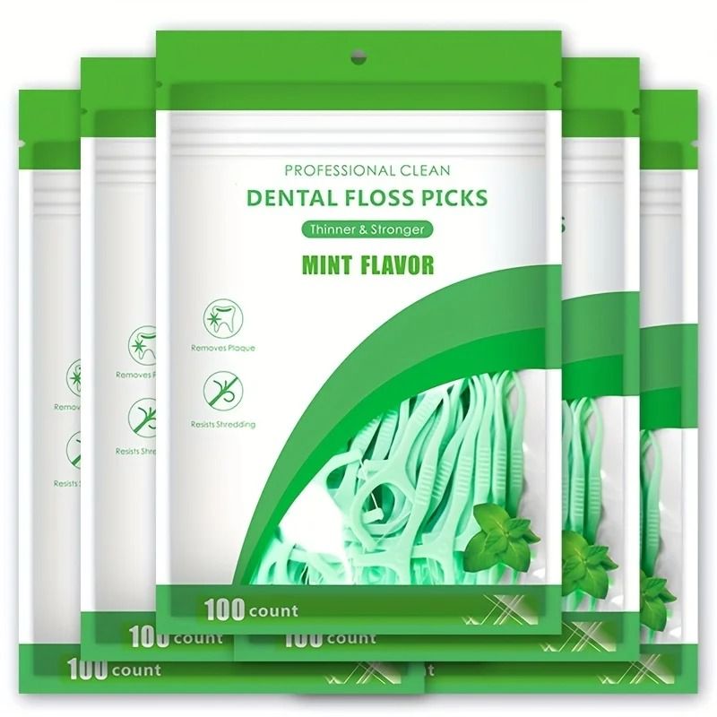 100Count UltraFine Mint Flavored Dental Floss Picks Professional Clean Safe Toothpick Sticks 4