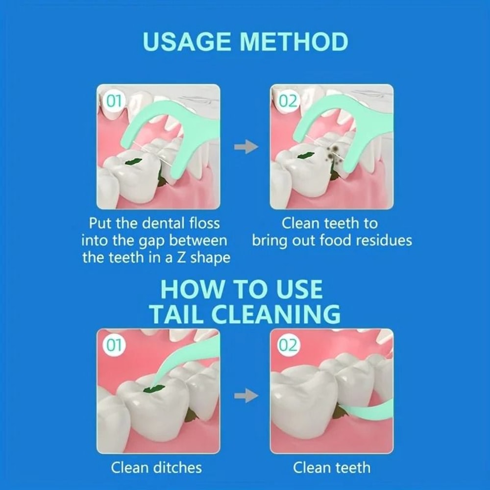 100Count UltraFine Mint Flavored Dental Floss Picks Professional Clean Safe Toothpick Sticks 5