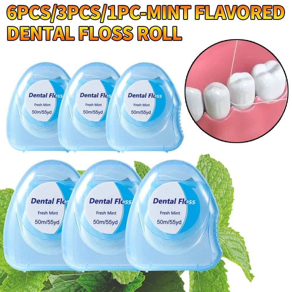 1pc Compact Mint Flavored Dental Floss Convenient Fast Teeth Cleaning 0