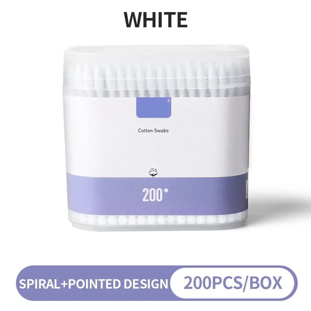 200Count Pure Cotton DoubleEnded Makeup Cotton Swabs Precision Cleaning Gentle Removal 4