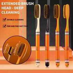 6-pack high-grade orange light luxury toothbrush – deep cleaning oral care for adults
